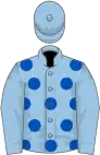 Light blue, royal blue spots on body