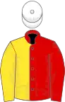 Red and Yellow (halved), White cap