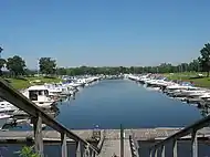 Contemporary view from the Oxbow marina