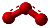 Ball and stick model of ozone