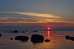 Mustoja beach at sunset