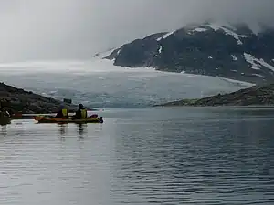 Glacier by lake Styggevatnet