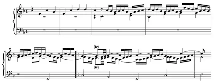 First bars of Wie schön leuchtet der Morgenstern.