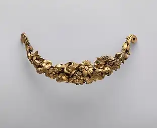 Rococo or Louis XVI style festoon ornament, 18th century, gilt bronze, Metropolitan Museum of Art