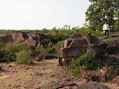 Architectural fragments at one of the quarry sites