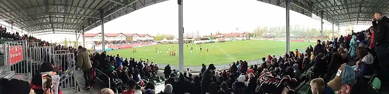 Panoramic view ATCO field and its stands taken from Section 105