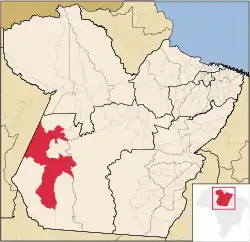 Location of Itaituba in the State of Pará, Brazil