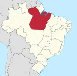 Location of State of Pará in Brazil