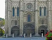 Facade and portals of Basilica of Saint-Denis