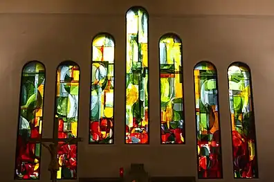 Abstract windows in the Chapel of the Virgin