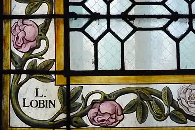 Signature of a window by L. Lobin of Tours (1891)