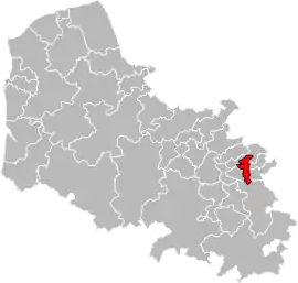 Location of Harnes within the department