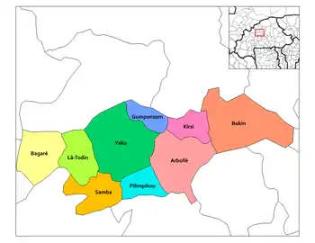 Yako Department location in the province