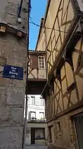 Buildings on a narrow street