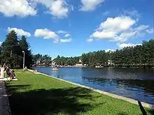 Zlatibor town center with lake