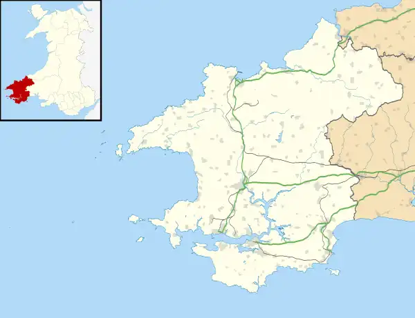 Cardigan transmitting station is located in Pembrokeshire