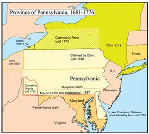 Map of the Province of Pennsylvania