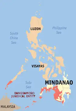 Map showing the maximum possible extent of the Bangsamoro Juridical Entity