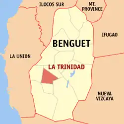 Map of Benguet with La Trinidad highlighted