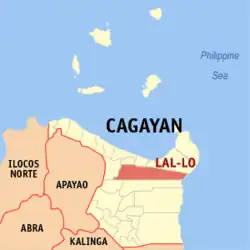 Map of Cagayan with Lal-lo highlighted