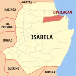 Map of Isabela with Divilacan highlighted