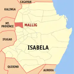 Map of Isabela with Mallig highlighted