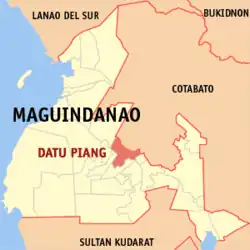 Map of Maguindanao del Sur with Datu Piang highlighted