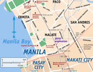 A map of downtown Manila