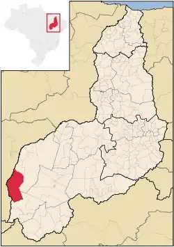 Location in Piauí and Brazil