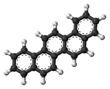 Ball-and-stick model of the picene molecule ball