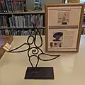 Pierluigi Manciniart "Love of Reading"sculpture in children's section.