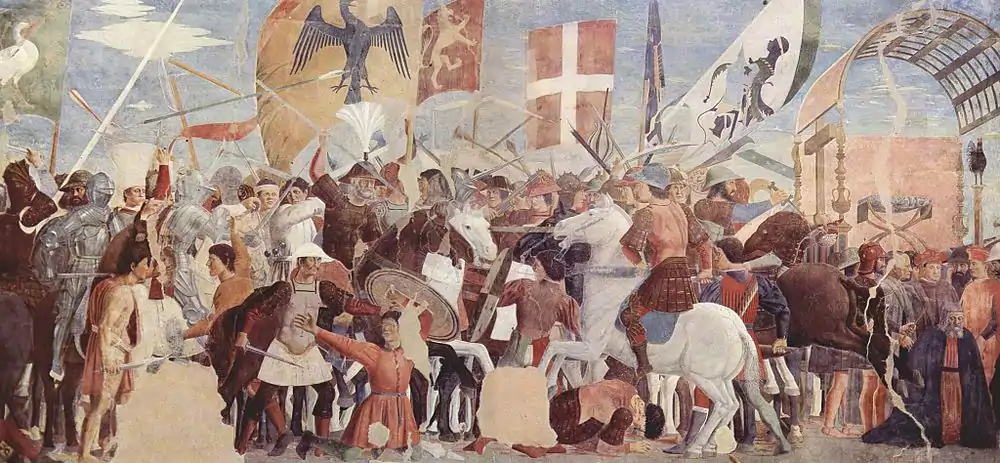 Idealized painting of a battle between Heraclius's army and Persians under Khosrow II ca. 1452