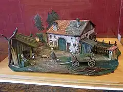 Maquette de la ferme (Model of the Farm)(ca. 1933), oil on cardboard and wood, Charles de Bruyères Museum