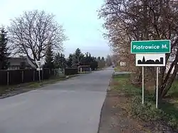 Street and road sign of Piotrowice, Puławy County