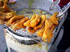 Pisang goreng fried banana coated in batter,  popular snack in Indonesia