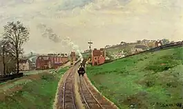 Camille Pissarro, Lordship Lane Station, East Dulwich, London, England, c. 1870. Impressionism.