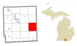 Location within Hillsdale County