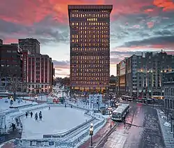 Place D'Youville and its skating rink