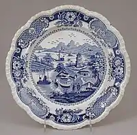 Transfer-printed creamware plate, c 1814–30, John and William Ridgway