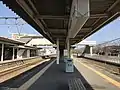 A view of the platforms and tracks.