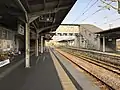 View of the platforms and tracks.