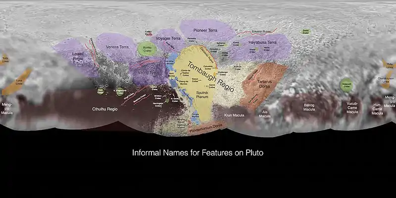 Pluto - map features