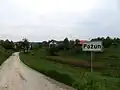 Sign at the border of Požun (Ozalj)