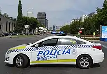 Municipal police Hyundai i40 in Madrid, Spain