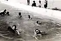 Students swimming in the yeshiva's pool, 1945