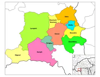 Kampti Department location in the province