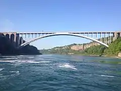 Rainbow Bridge over the Niagara River connecting Niagara Falls, New York and Niagara Falls, Ontario, Canada (2012)