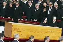 At the funeral of Pope John Paul II, Taiwan's President Chen Shui-bian (far left), seated as head of state in French alphabetical order (Chine immediately after Brésil) beside President Luiz Inácio Lula da Silva of Brazil and his wife