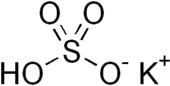 One potassium cation and one hydrogensulfate anion