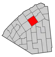 Map highlighting Potsdam's location within St. Lawrence County.